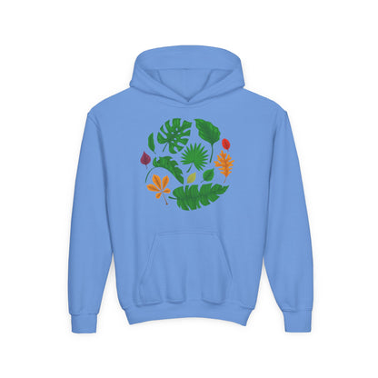 Youth Heavy Blend Hooded Sweatshirt - Beautiful leaves Printify
