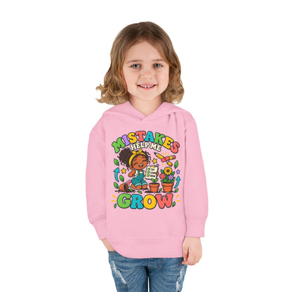 Toddler Hoodie — "Mistakes Help Me Grow" Cute Plant Pot Positive Growth Pullover