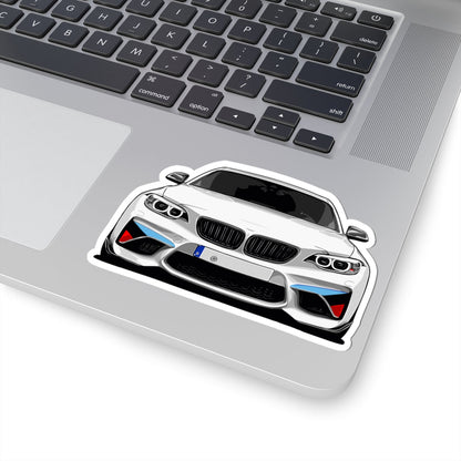 Kiss-Cut Vinyl Decals - White sports car Printify