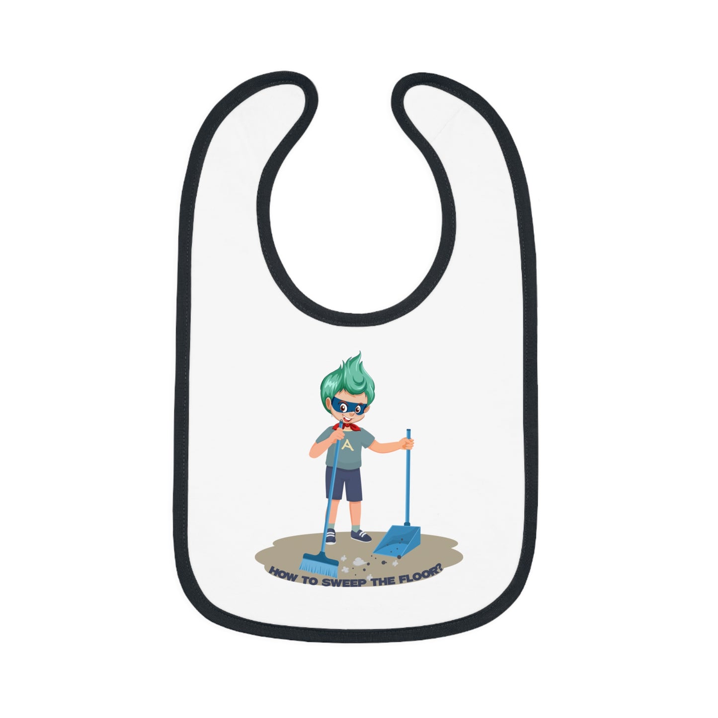 Baby Bib - Super kiddo sweeping floor