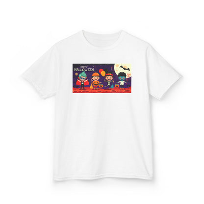Kids Heavy Cotton™ Tee - Super kiddo with friends on holloween - [[{"value":"Wonderwear Kid"}]]