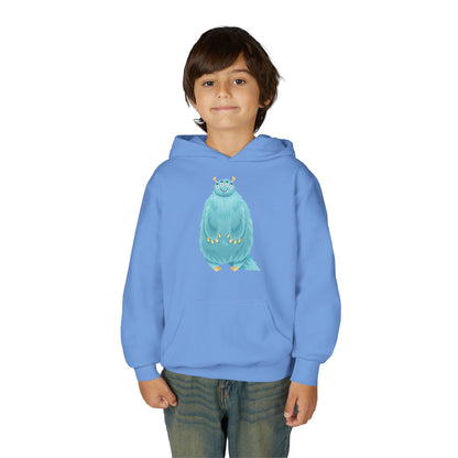 Youth Heavy Blend Hooded Sweatshirt - Blue monster Printify