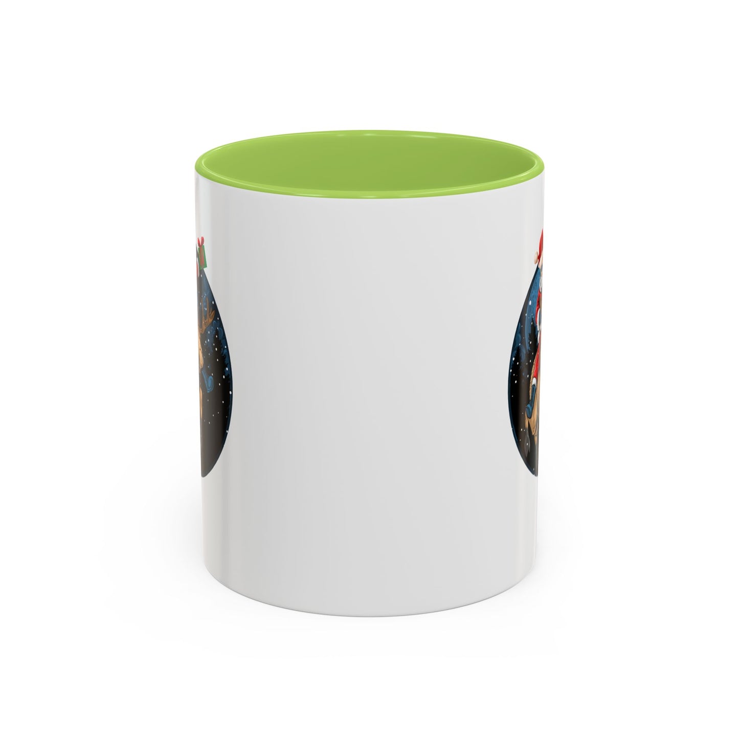 Accent Coffee Mug - Super kiddo riding a reindeer