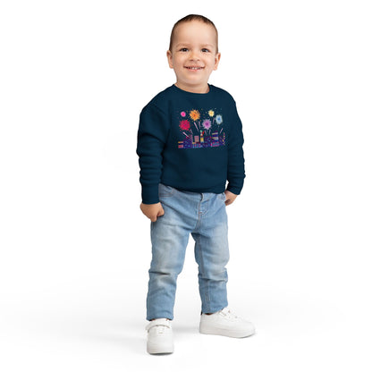Toddler Sweatshirt - Super kiddo with fireworks - [[{"value":"Wonderwear Kid"}]]