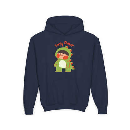 Youth Heavy Blend Hooded Sweatshirt - Tiny Raur, Cute Dino Printify