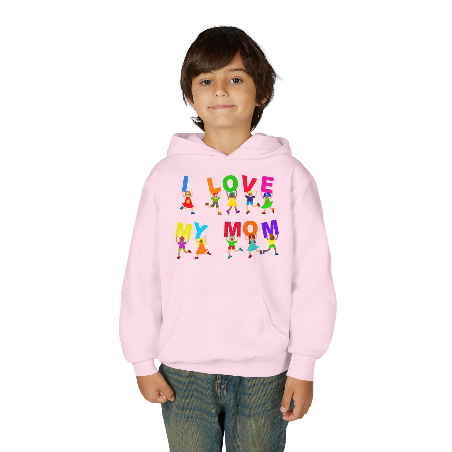 Youth Heavy Blend Hooded Sweatshirt - Kids - I love my mom