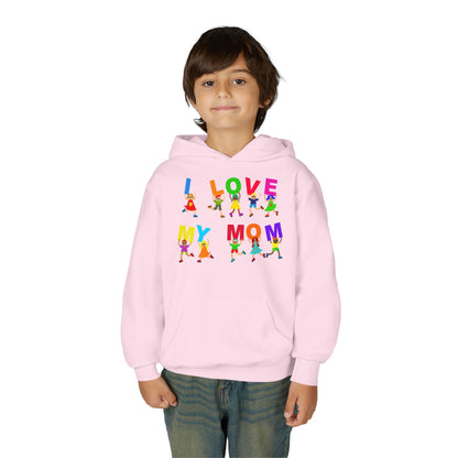Youth Heavy Blend Hooded Sweatshirt - Kids - I love my mom Printify