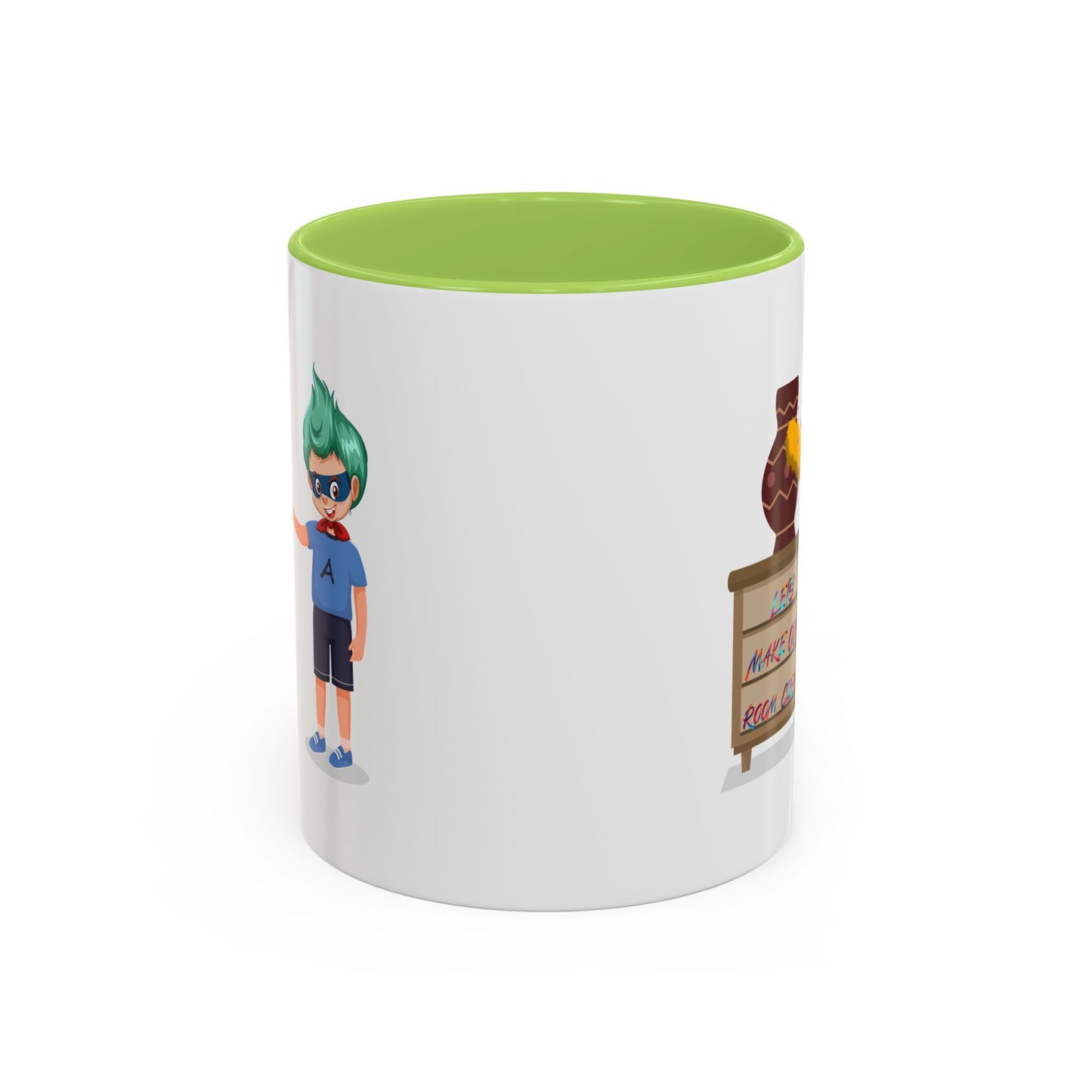 Accent Coffee Mug - Super kiddo cleaning a vase