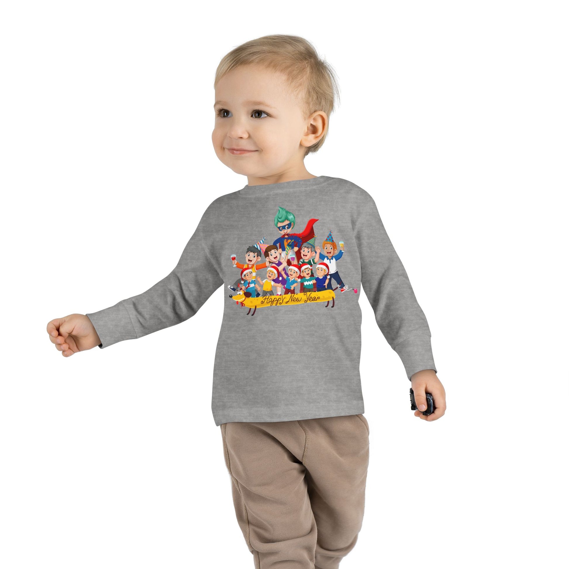 Toddler Long Sleeve Tee - Happy new year with friends - [[{"value":"Wonderwear Kid"}]]