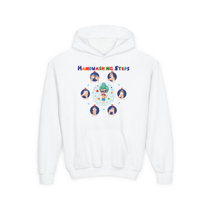 Youth Heavy Blend Hooded Sweatshirt - Super kiddo how to wash hand properly - [[{"value":"Wonderwear Kid"}]]