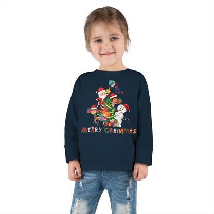 Toddler Long Sleeve Tee - Super kiddo making christmas tree with text - [[{"value":"Wonderwear Kid"}]]