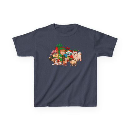 Kids Heavy Cotton™ Tee - Christmas with super kiddo pet friends without text - [[{"value":"Wonderwear Kid"}]]