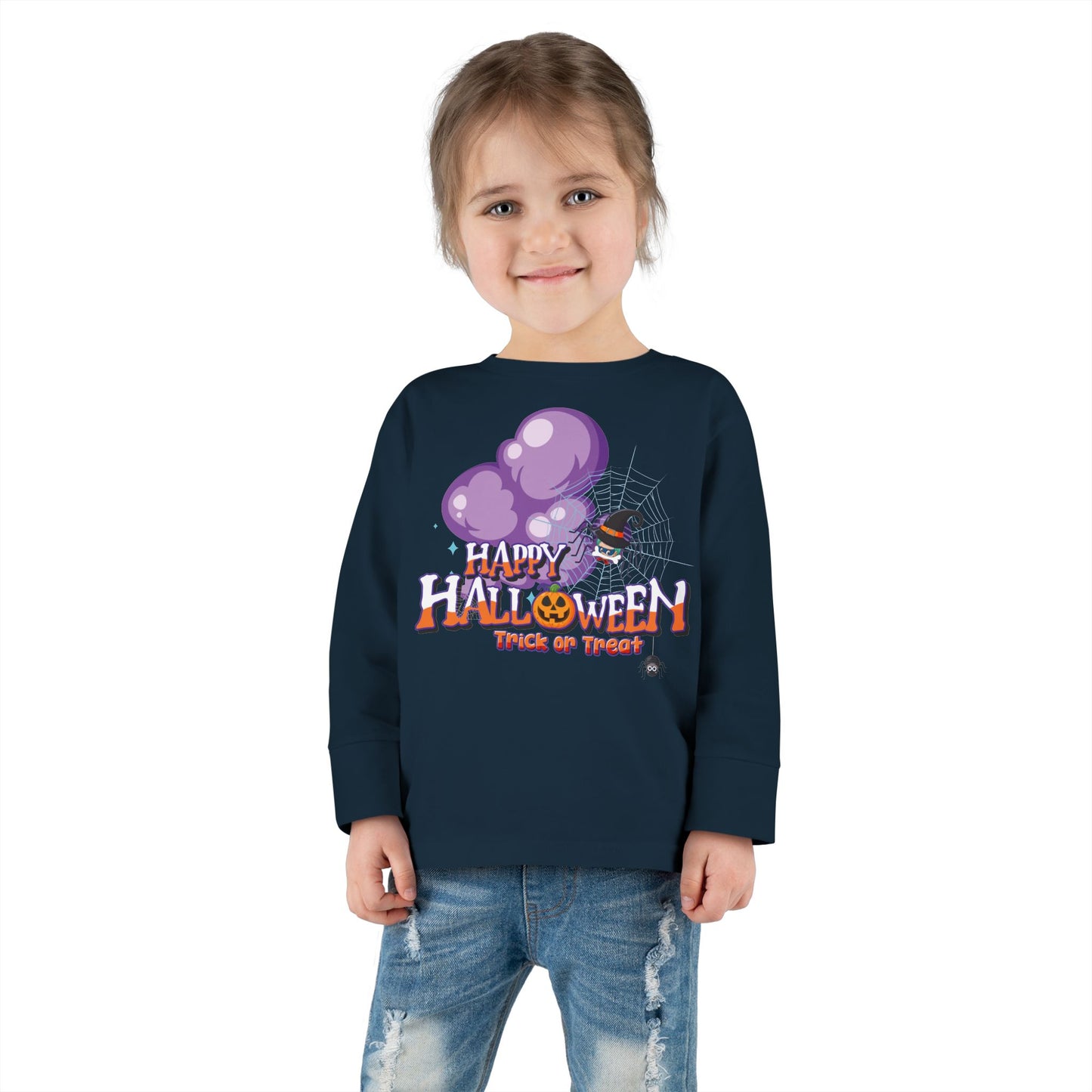 Toddler Long Sleeve Tee - Happy holloween - spider kiddo - [[{"value":"Wonderwear Kid"}]]