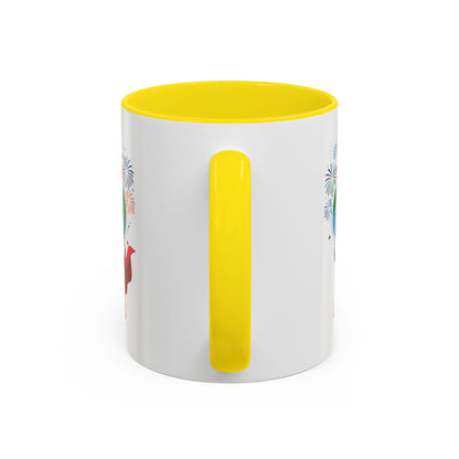Accent Coffee Mug - Super kiddo holding globe - [[{"value":"Wonderwear Kid"}]]