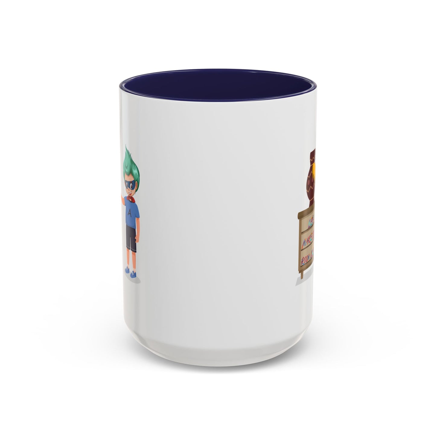 Accent Coffee Mug - Super kiddo cleaning a vase
