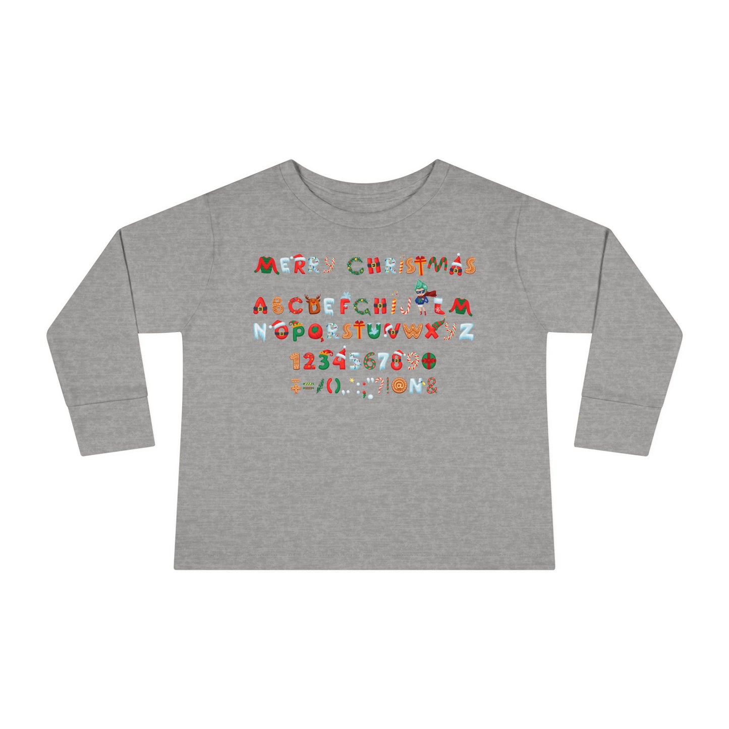 Toddler Long Sleeve Tee - Christmas alphabet - [[{"value":"Wonderwear Kid"}]]