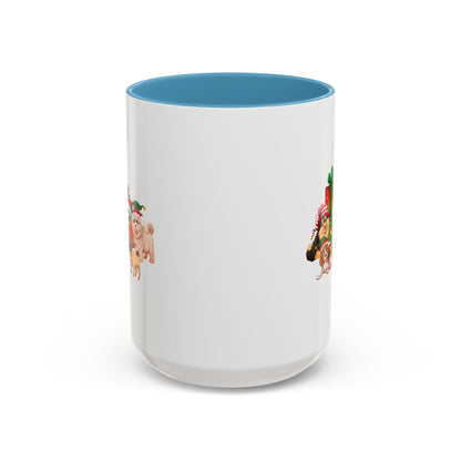 Accent Coffee Mug - Christmas with super kiddo pet friends without text - [[{"value":"Wonderwear Kid"}]]