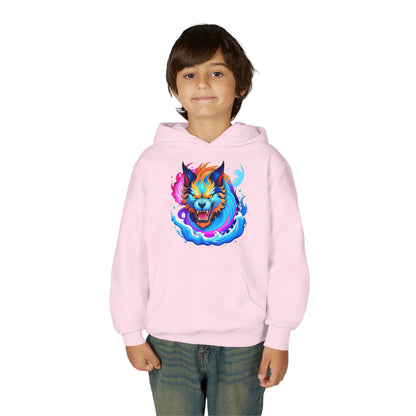 Kids Vibrant Wolf Hoodie Printify