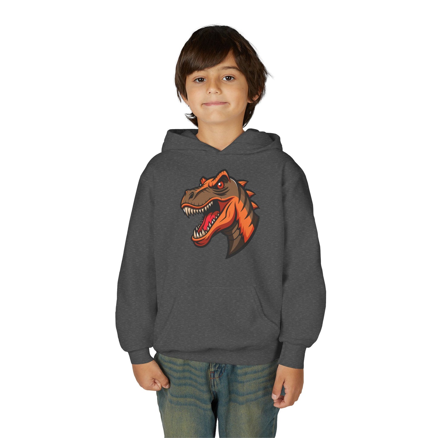Youth Heavy Blend Hooded Sweatshirt -  Tyrannosaurus rex