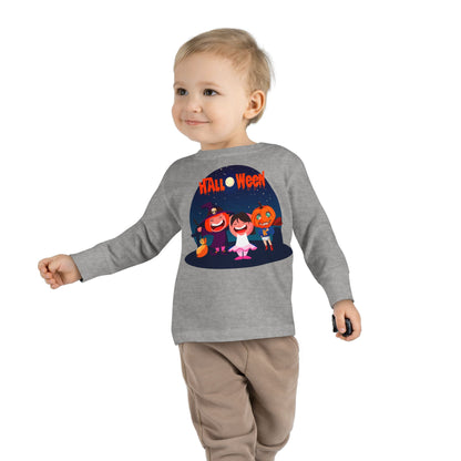 Toddler Long Sleeve Tee - Super kiddo wearing pumpkin - [[{"value":"Wonderwear Kid"}]]