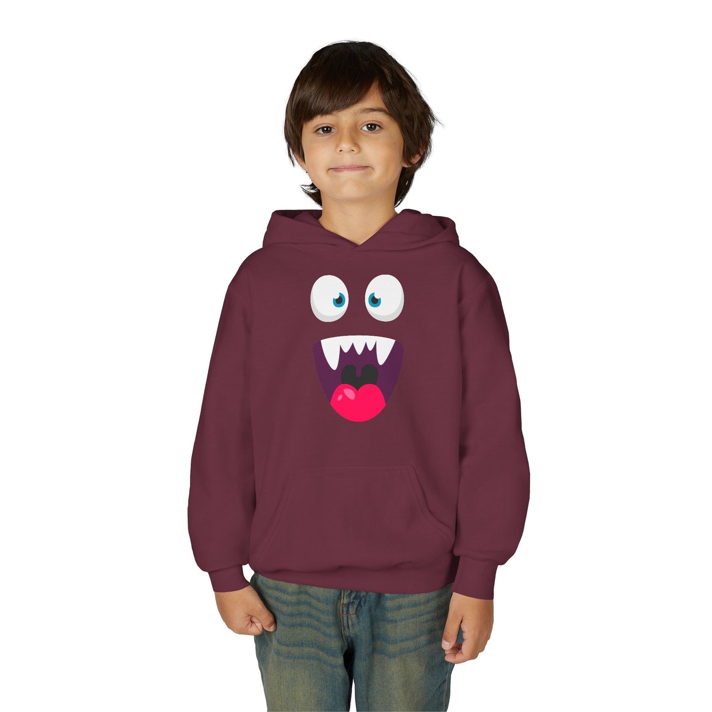 Youth Heavy Blend Hooded Sweatshirt -  Cute monsters face