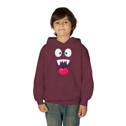 Youth Heavy Blend Hooded Sweatshirt -  Cute monsters face Printify