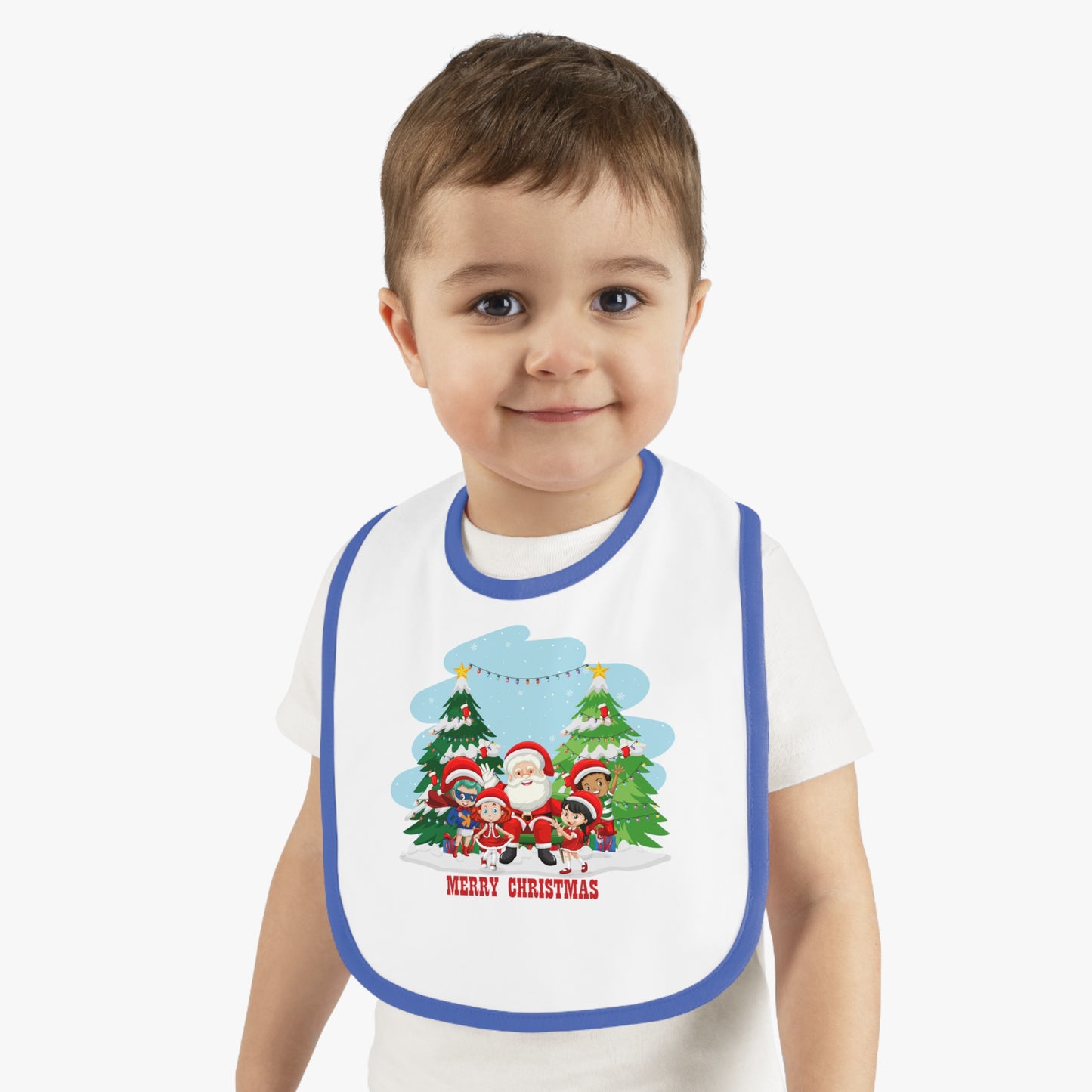 Baby Bib - Super kiddo with santa claus Merry christmas