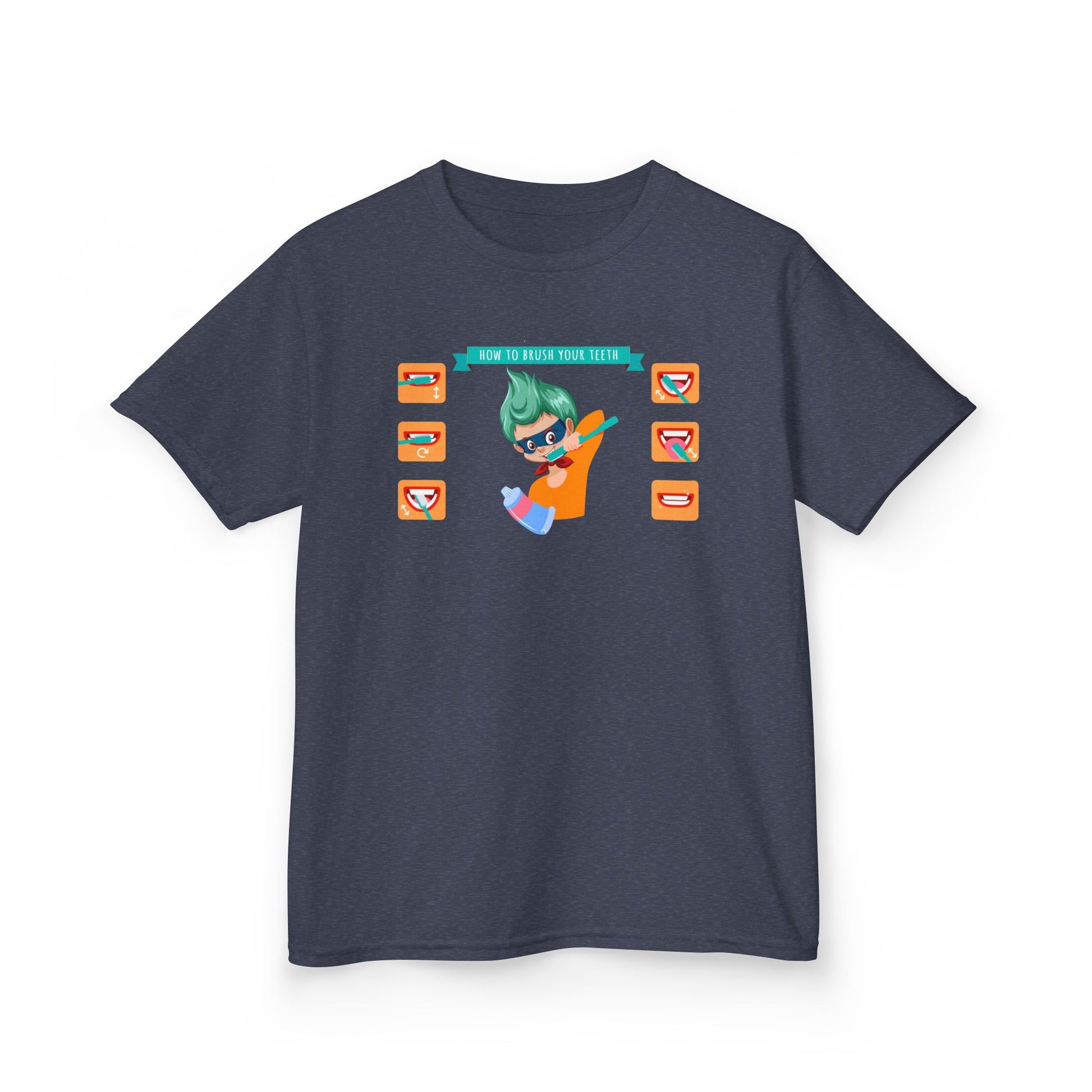 Kids Heavy Cotton™ Tee - Super kiddo how to brush teeth - [[{"value":"Wonderwear Kid"}]]
