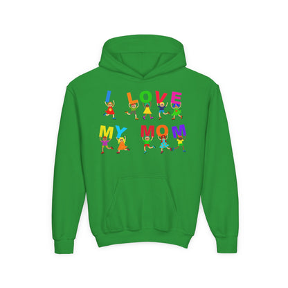 Youth Heavy Blend Hooded Sweatshirt - Kids - I love my mom Printify