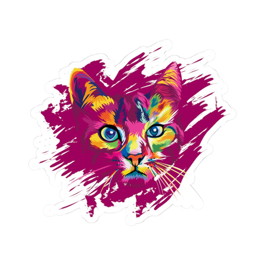 Kiss-Cut Stickers - Colorful cat