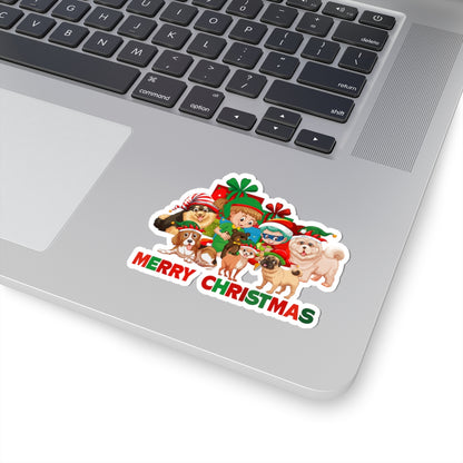 Kiss-Cut Stickers - Christmas with super kiddo pet friends with text - [[{"value":"Wonderwear Kid"}]]