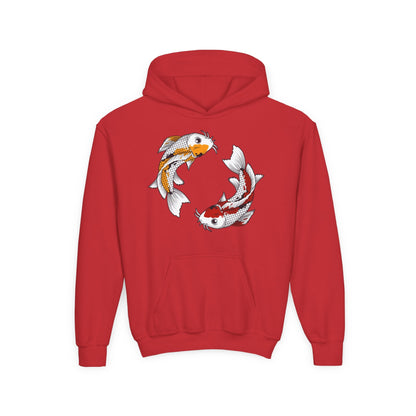 Youth Heavy Blend Hooded Sweatshirt - Koi fish Printify