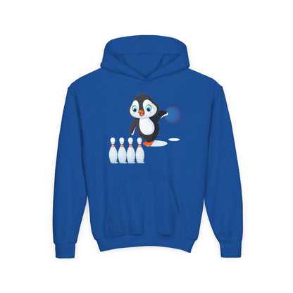 Kids Penguin Bowling Hoodie Printify