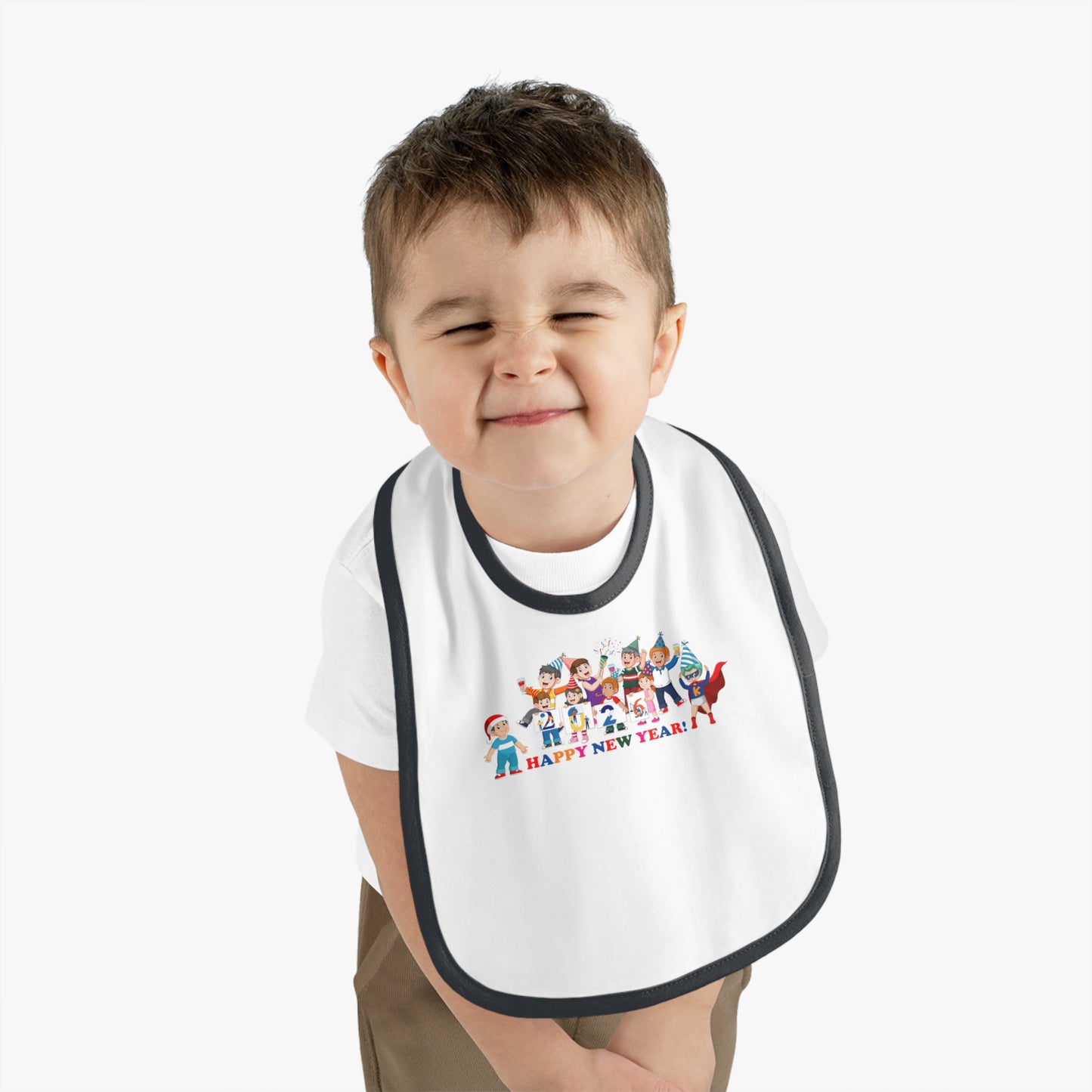 Baby Bib - Happy new year from super kiddo