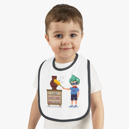 Baby Bib - Super kiddo cleaning a vase - [[{"value":"Wonderwear Kid"}]]