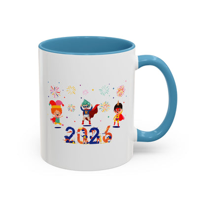 Accent Coffee Mug - Super kiddo and other hero - [[{"value":"Wonderwear Kid"}]]