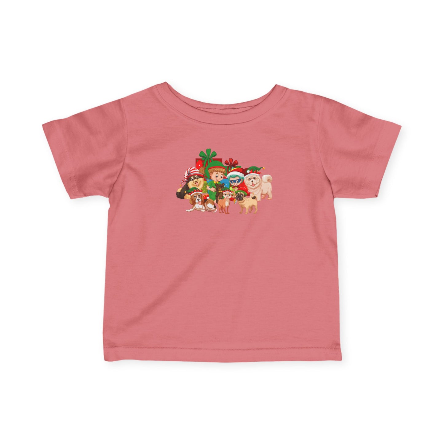 Infant Fine Jersey Tee - Christmas with super kiddo pet friends without text - [[{"value":"Wonderwear Kid"}]]