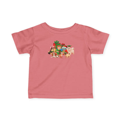 Infant Fine Jersey Tee - Christmas with super kiddo pet friends without text - [[{"value":"Wonderwear Kid"}]]