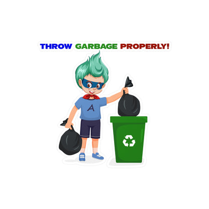 Halloween Kiss-Cut Vinyl Decals – Super kiddo taking trash out - [[{"value":"Wonderwear Kid"}]]