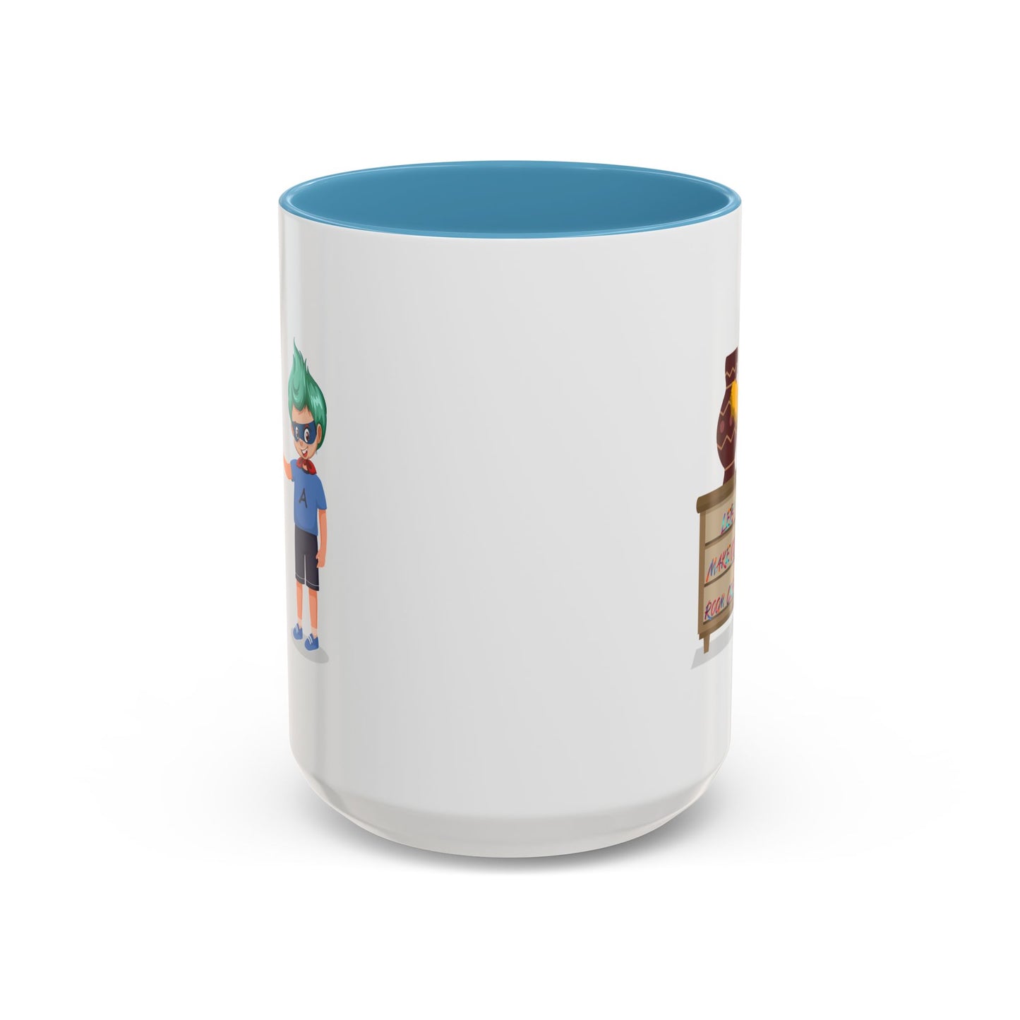 Accent Coffee Mug - Super kiddo cleaning a vase