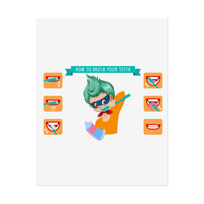Rolled Posters - Super kiddo how to brush teeth - [[{"value":"Wonderwear Kid"}]]