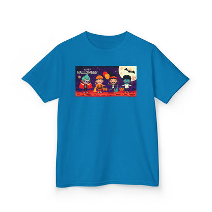 Kids Heavy Cotton™ Tee - Super kiddo with friends on holloween - [[{"value":"Wonderwear Kid"}]]