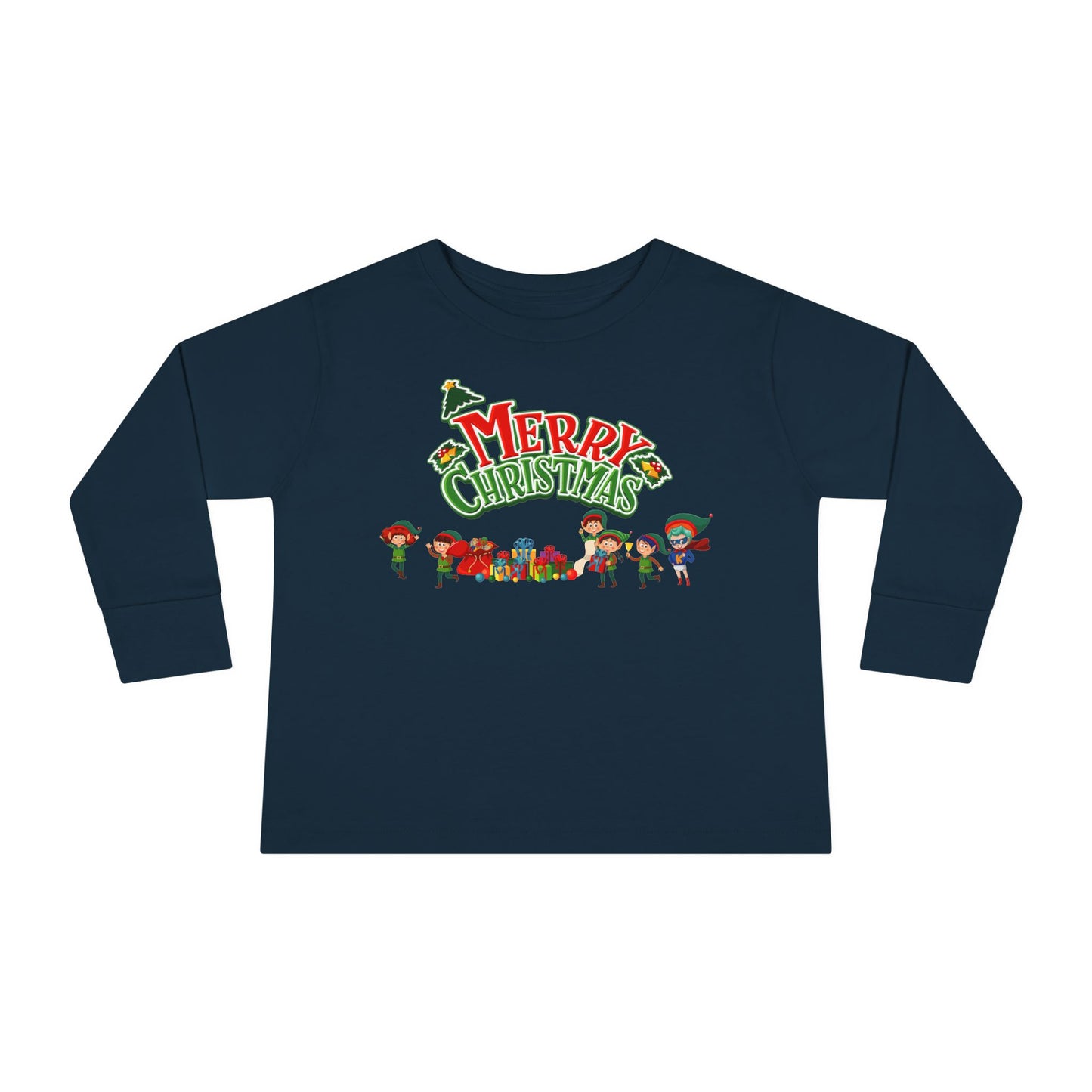 Toddler Long Sleeve Tee - Merry christmas from super friends - [[{"value":"Wonderwear Kid"}]]