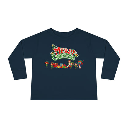 Toddler Long Sleeve Tee - Merry christmas from super friends - [[{"value":"Wonderwear Kid"}]]