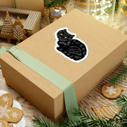 Kiss-Cut Stickers - Cute Black Cat Printify