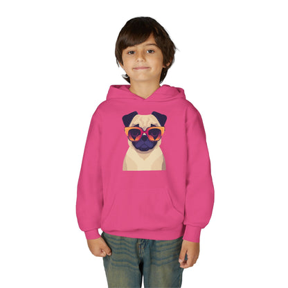 Kids Cool Pug Sunglasses Hoodie Printify