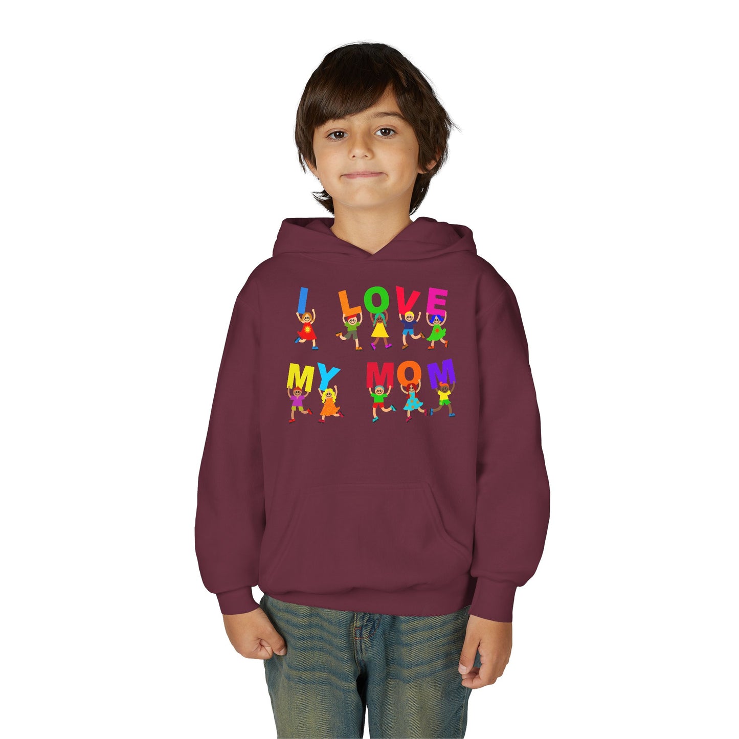 Youth Heavy Blend Hooded Sweatshirt - Kids - I love my mom