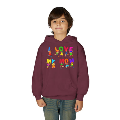 Youth Heavy Blend Hooded Sweatshirt - Kids - I love my mom Printify