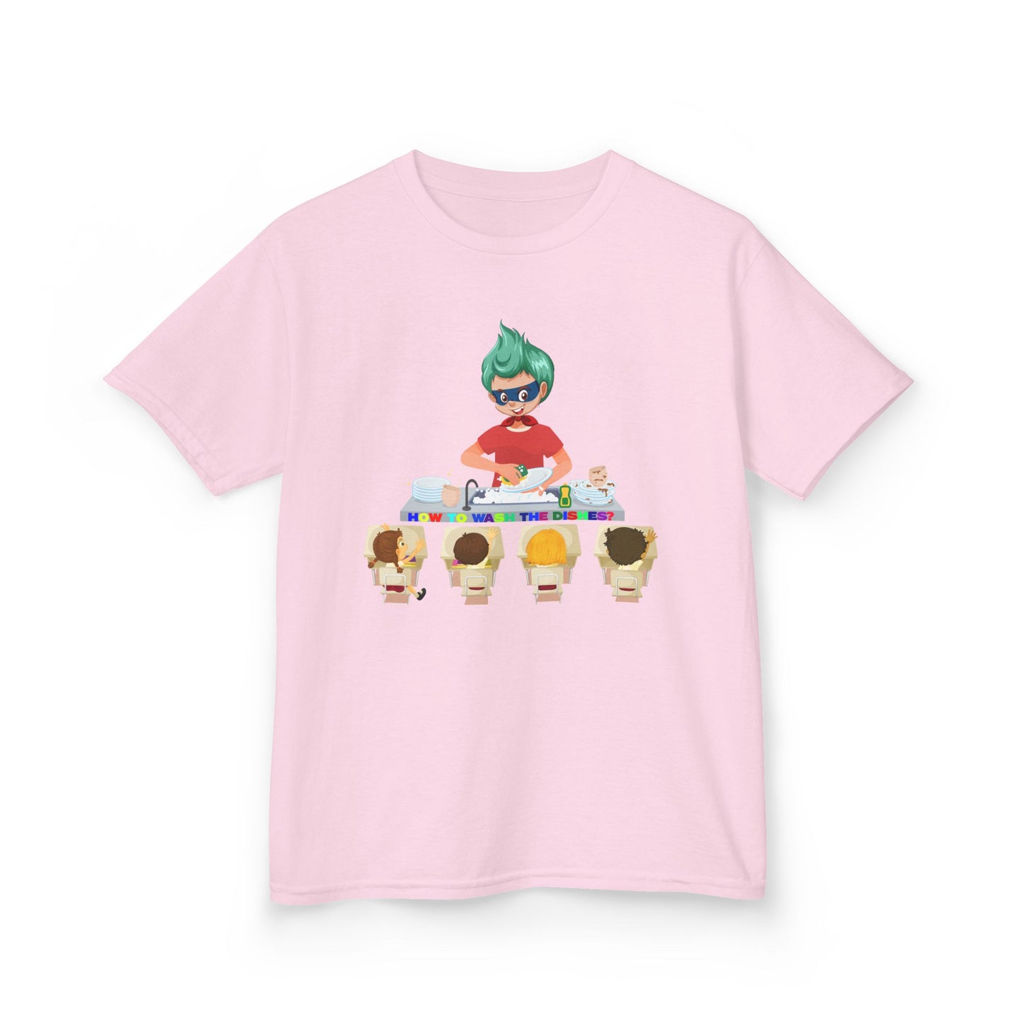 Kids Heavy Cotton™ Tee - Little kiddo teaching to wash dishes - [[{"value":"Wonderwear Kid"}]]