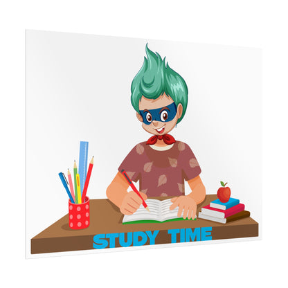 Rolled Posters - Super kiddo studying - [[{"value":"Wonderwear Kid"}]]